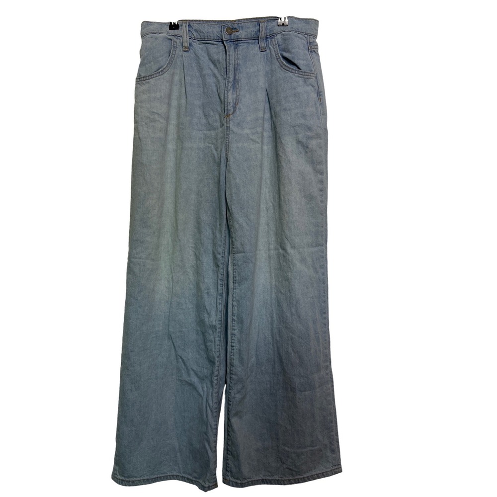 Joe's Jeans The Pleated Charming Wide Leg Light Wash Blue Denim Jeans 30 Palazzo